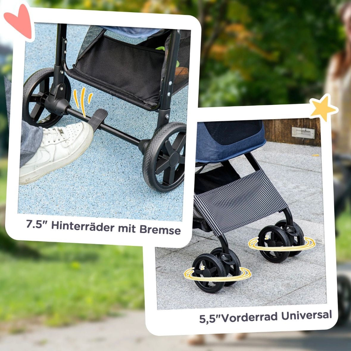 2in1 Hundebuggy Transporttasche Haustiere Katzenbuggy