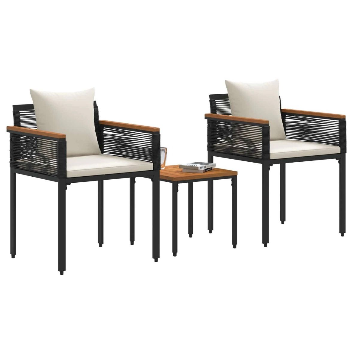 3tlg Gartenmöbel Set Poly Rattan Balkonmöbel Lounge Möbel