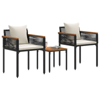 3tlg Gartenmöbel Set Poly Rattan Balkonmöbel Lounge Möbel