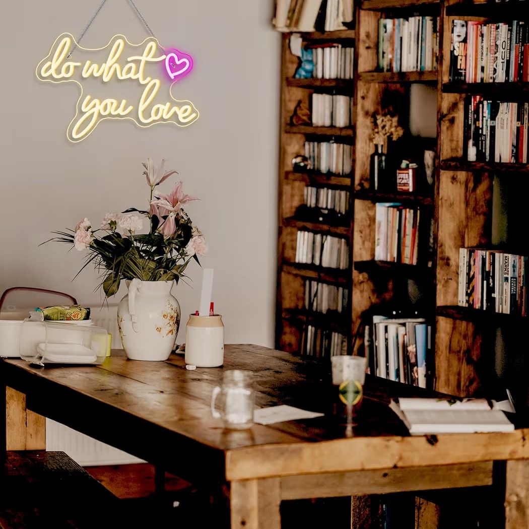 LED Neon Schild do what you love Neonlicht USB Zimmer