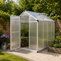 Gewächshaus mit Fundament Aluminium Polycarbonat 4,6 m² Treibhaus