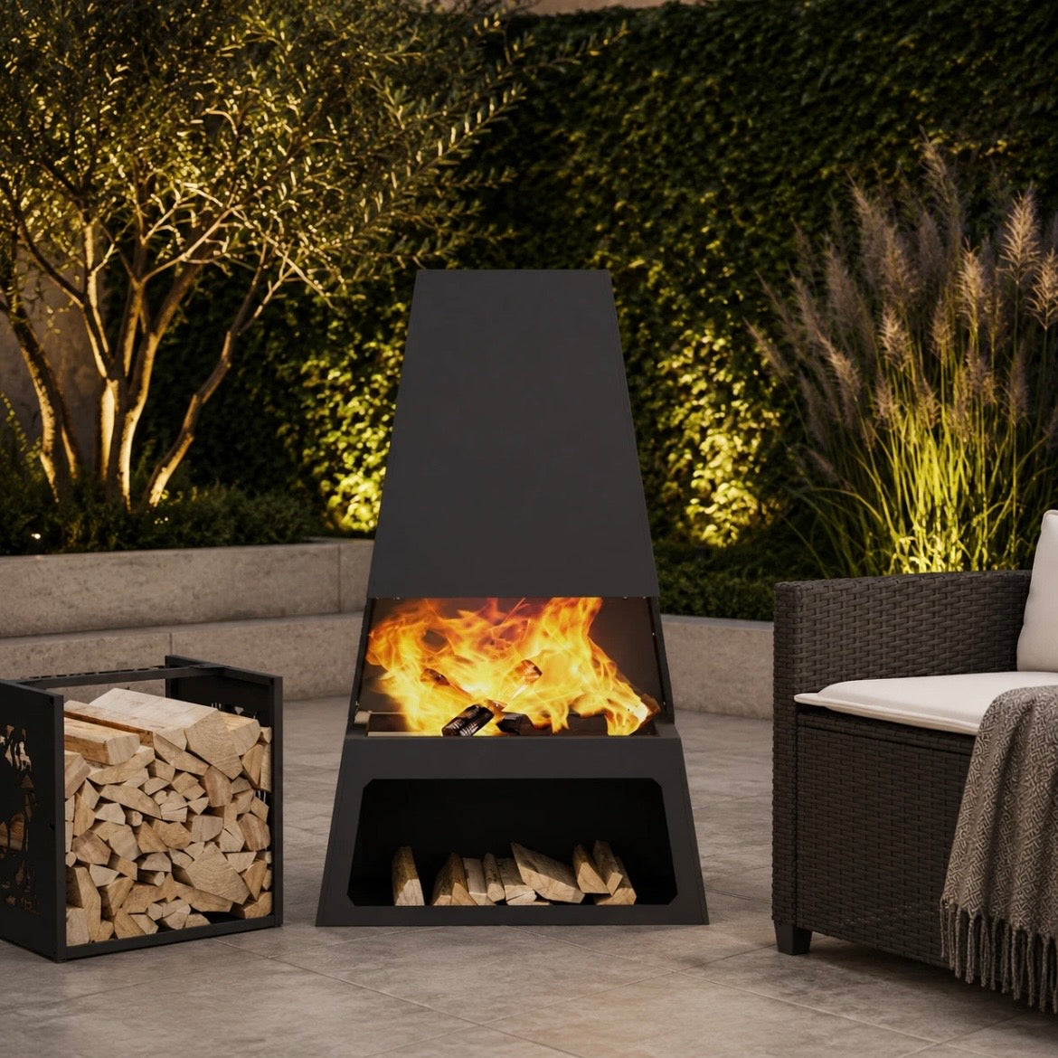 Feuerstelle Gartenmöbel Feuerkorb Outdoor Kamin Terrasse