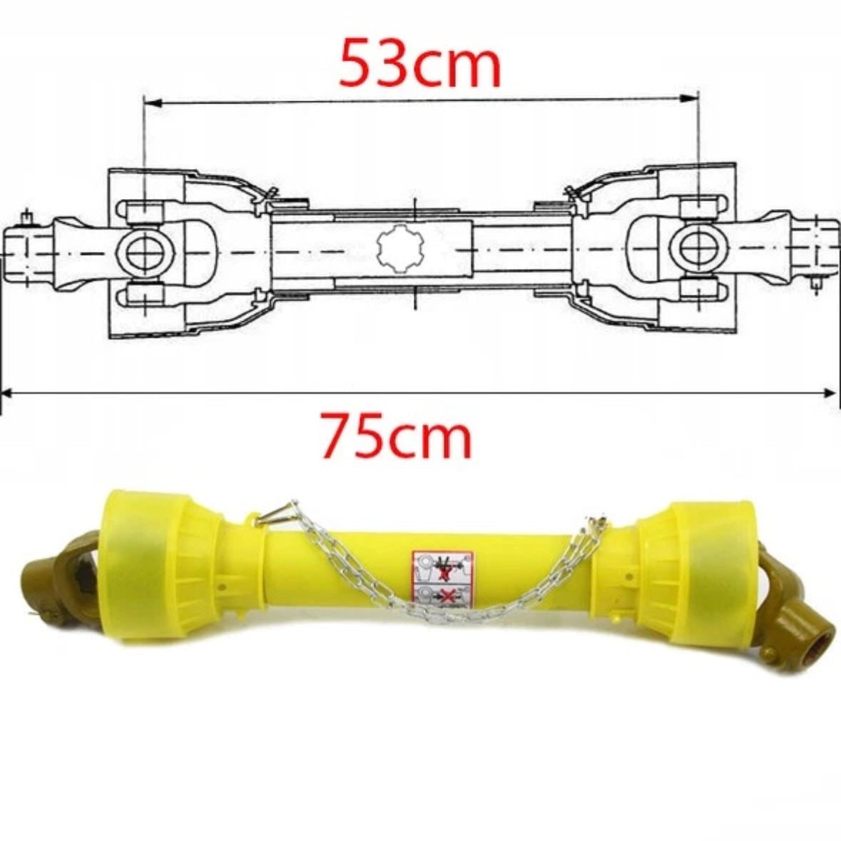 Gelenkwelle 75cm 1 3/8" Freischaft Traktor C-330 C-360 T-25 Zapfwelle PTO