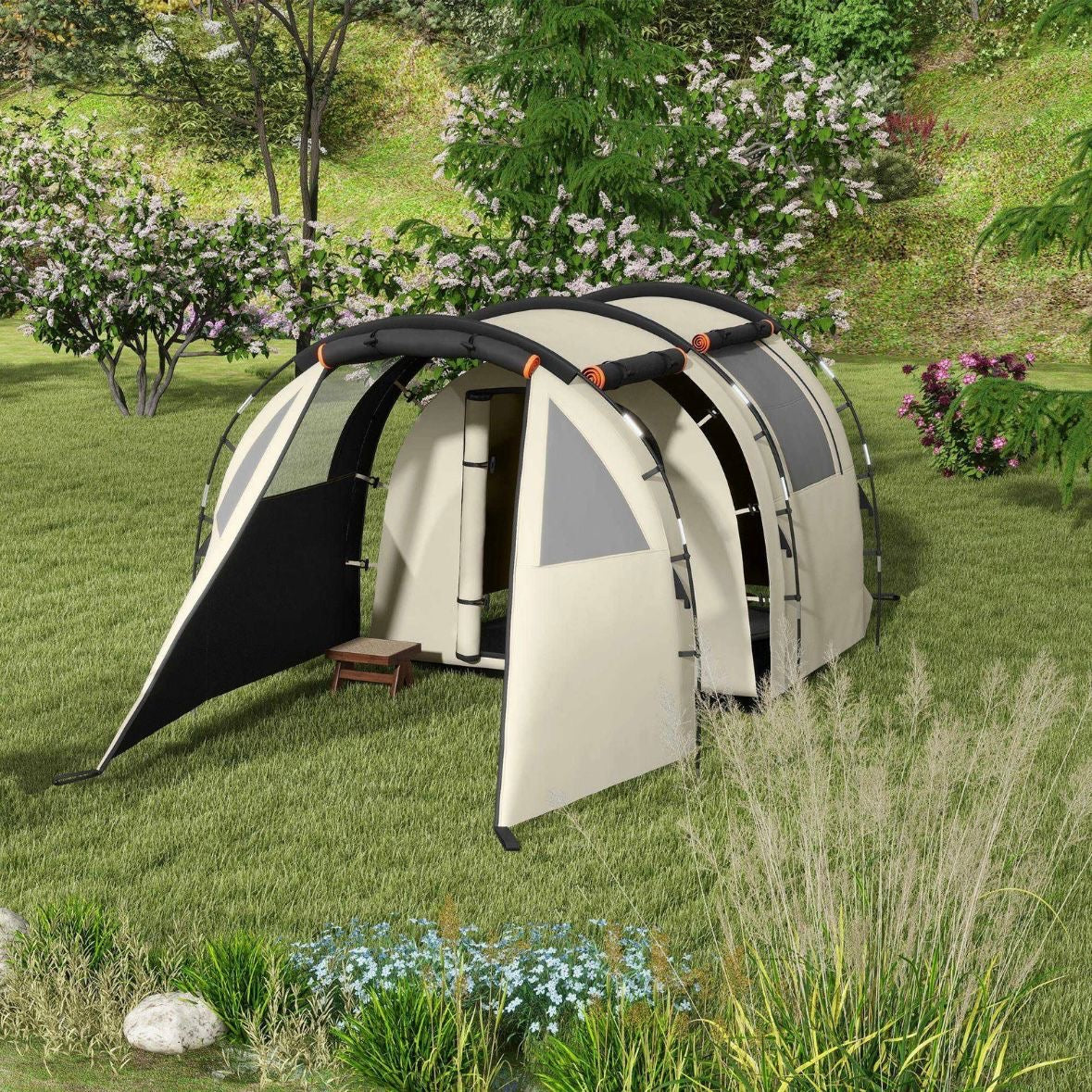 Tunnelzelt Campingzelt für 5 Personen Garten Zelt Campen Outdoor