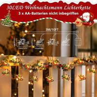 Lichterkette 3m LED Batteriebetrieben Weihnachtsdeko