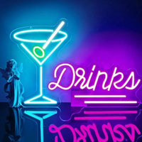 LED Neon Schild Drinks Cocktail Bar Neonlicht USB Club