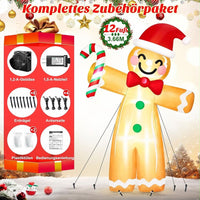 3,6m Weihnachtsdeko Aufblasbar LED Lebkuchenmann Zuckerstange