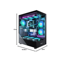 PC Gehäuse Gaming Tower ATX ARGB Lüfter Glas