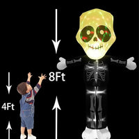 Aufblasbare Halloween Dekoration 240cm Geist Skelett LED Beleuchtung XXL