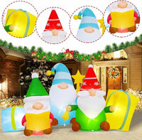 183cm Aufblasbare Weihnachtsdeko 3 Zwerge LED Beleuchtung Außendeko