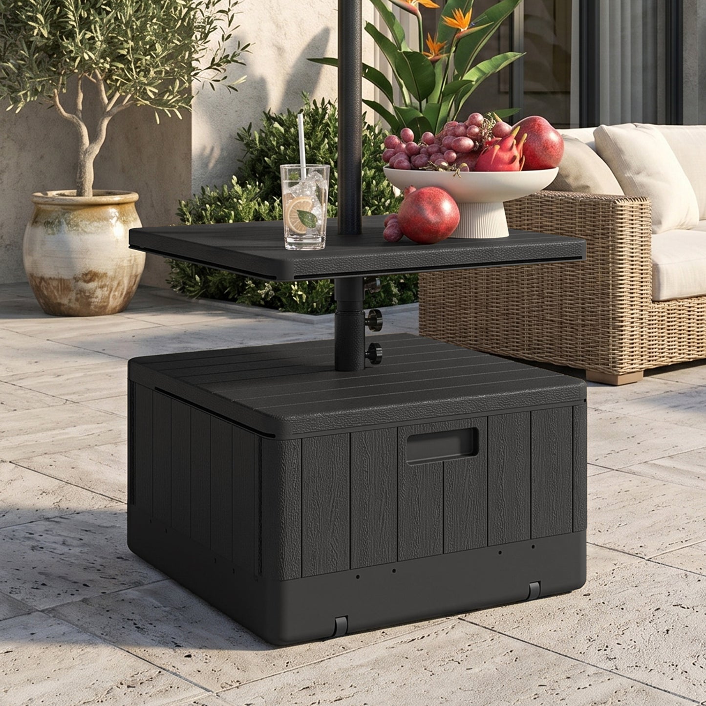 Terrassenschirmstaender Gartenschirmstaender Tischplatte Schirmbasis Kunststoff