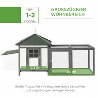 Zwerghühnerstall Auslauf Geflügelstall Nistkasten 196x76x97cm