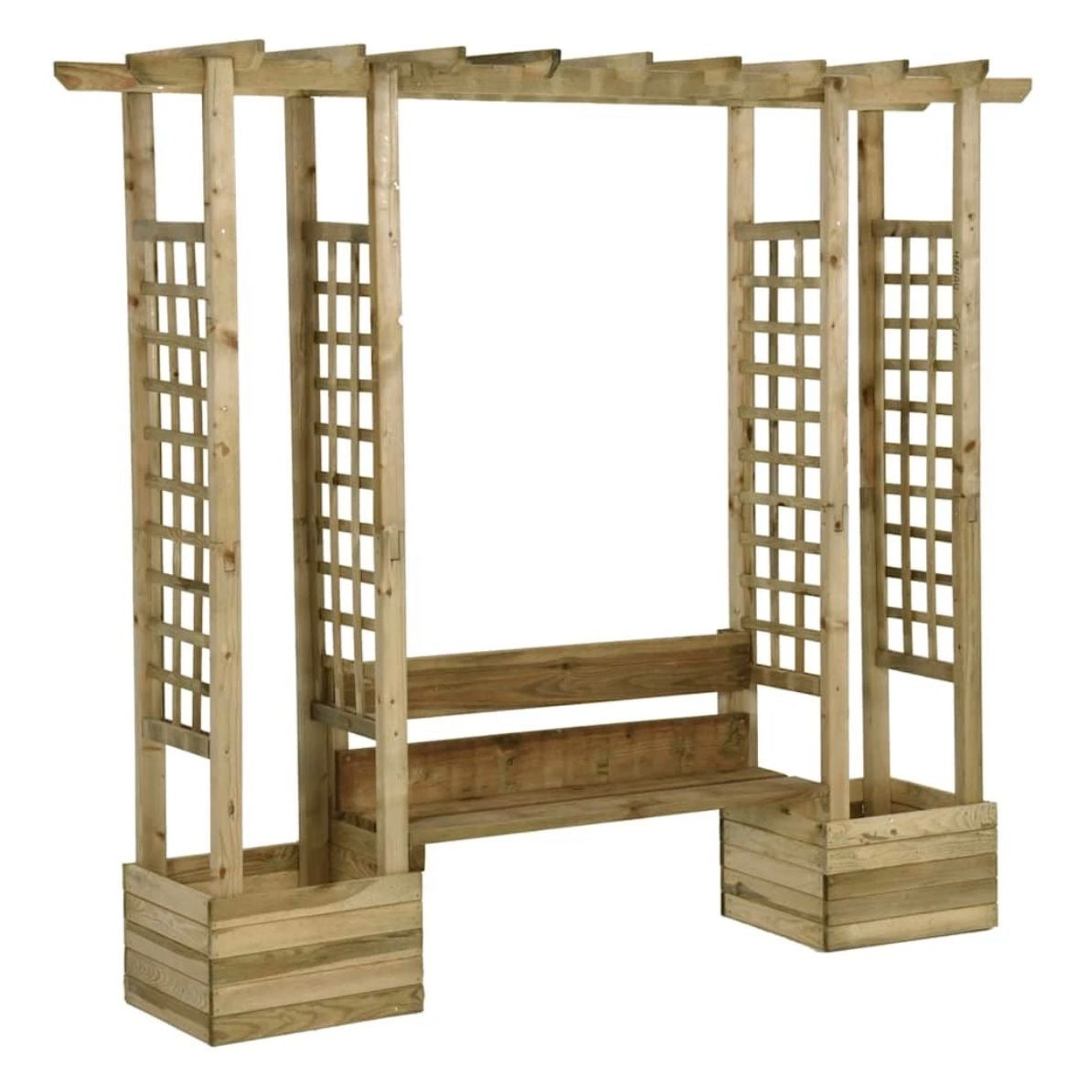 Pergola mit Bank Pflanzkübel Imprägniert