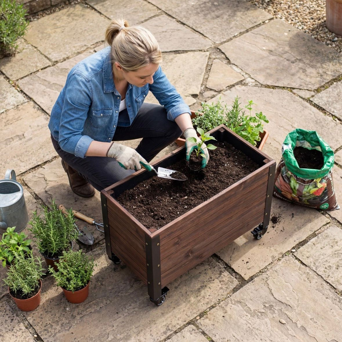 Hochbeet Holz Pflanzbeet Frühbeet Gartenbeet Blumenkasten