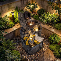 LED Springbrunnen Kaskadenbrunnen Gartenbrunnen Brunnen Beleuchtung