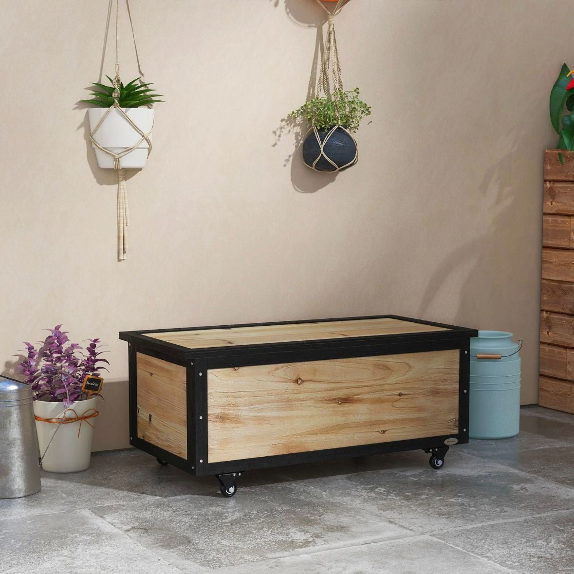 Gartenbox Holz Auflagenbox 121L Aufbewahrungsbox Balkon