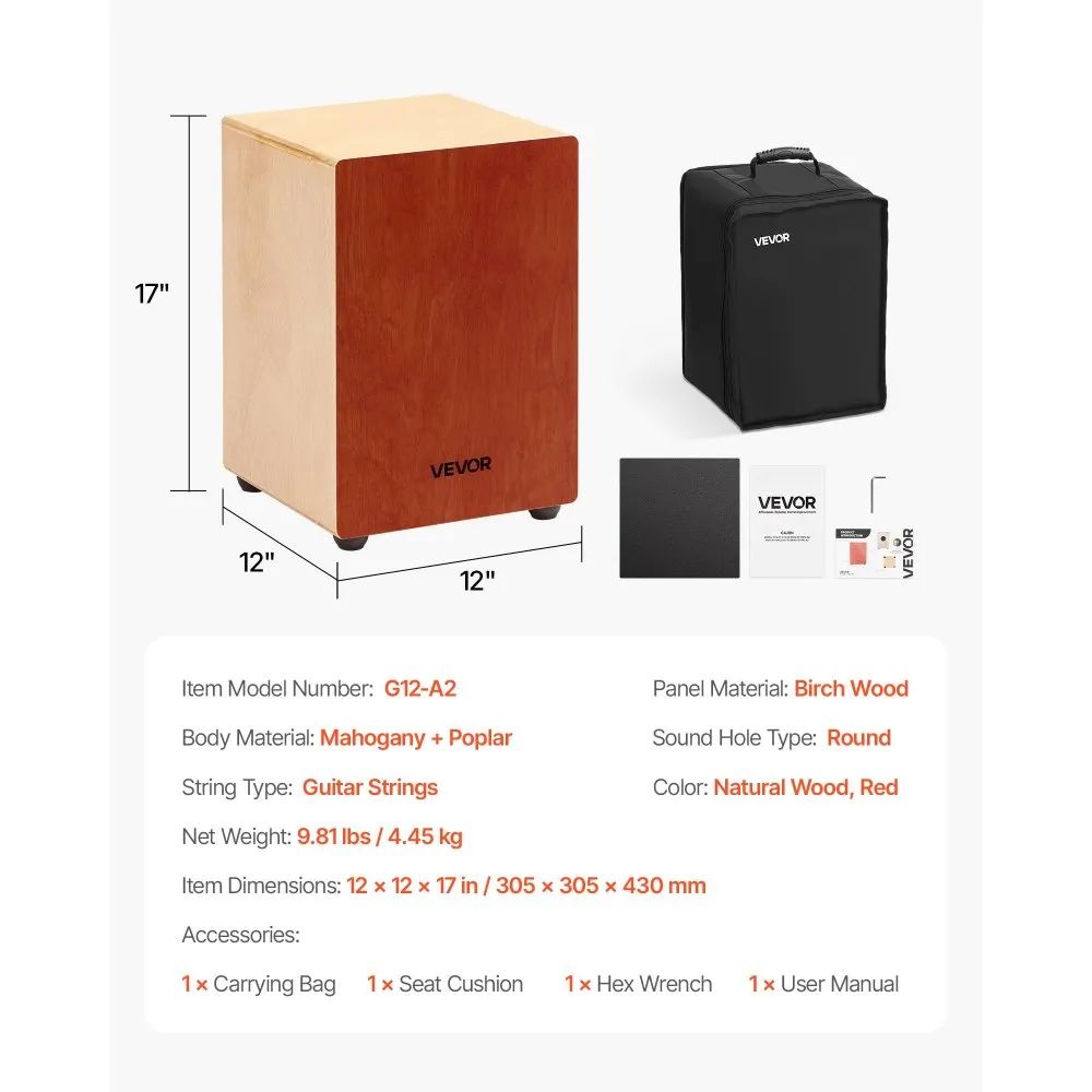 Cajon Kistentrommel Gitarrensaiten Drum Box Trommel Musikinstrument