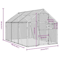 Alu Voliere Vogelkäfig Vogelvoliere Freilaufgehege Vogelhaus 179×300×185cm