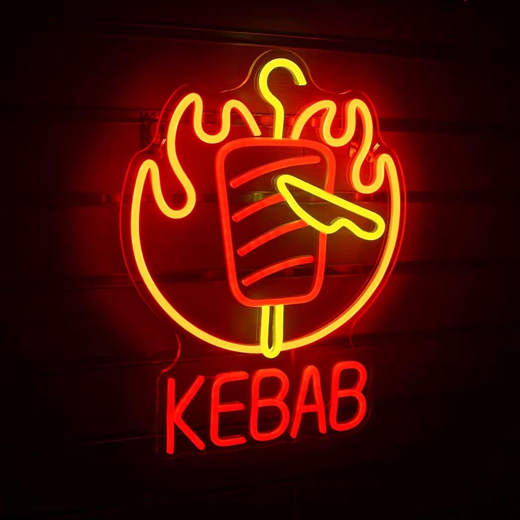 LED Neon Schild Kebab Döner Imbiss Neonlicht USB Zimmer