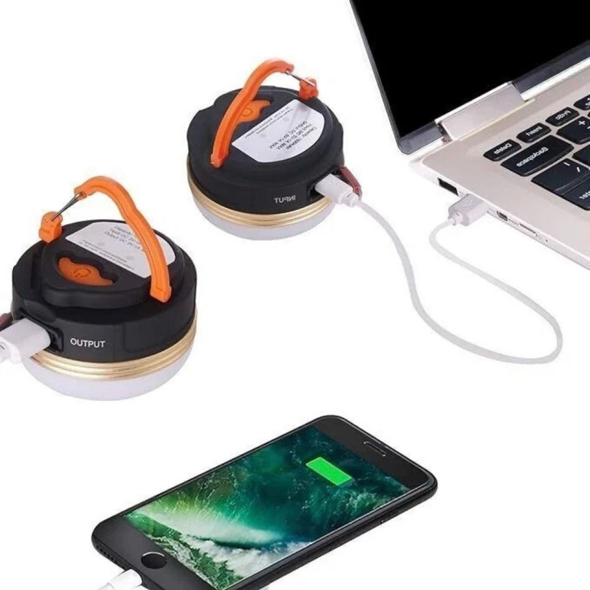 2x LED Campingleuchte Outdoor Camping Lampe USB