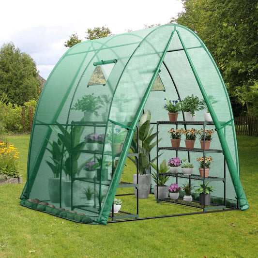 Gewächshaus Gartenhaus Treibhaus Foliengewächshaus 181x181x200cm Garten