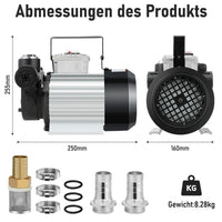 Heizöl- und Dieselpumpe 230V/550W 60l/min Selbstansaugende Heizölpumpe