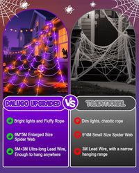 Halloween Deko Spinnennetz Lichterkette Outdoor Beleuchtung