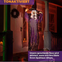 Halloween Hängende Animierte Sprechende Hexendeko Dekoration