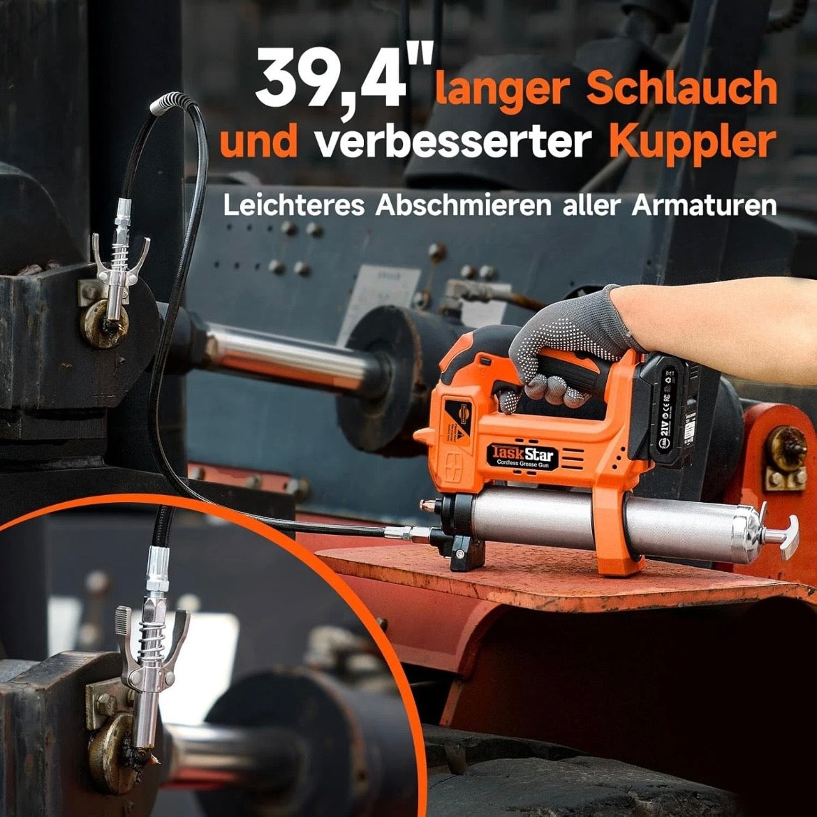 Akku Fettpresse Elektrisch Presse Werkstatt Kfz Bagger 18V