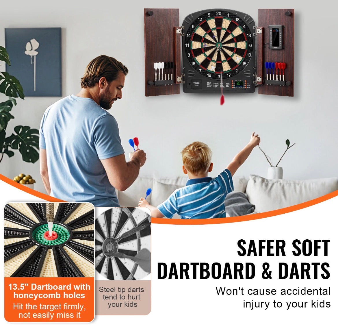 Dartschrankset Dartscheibe Zubehör Elektronisch Party