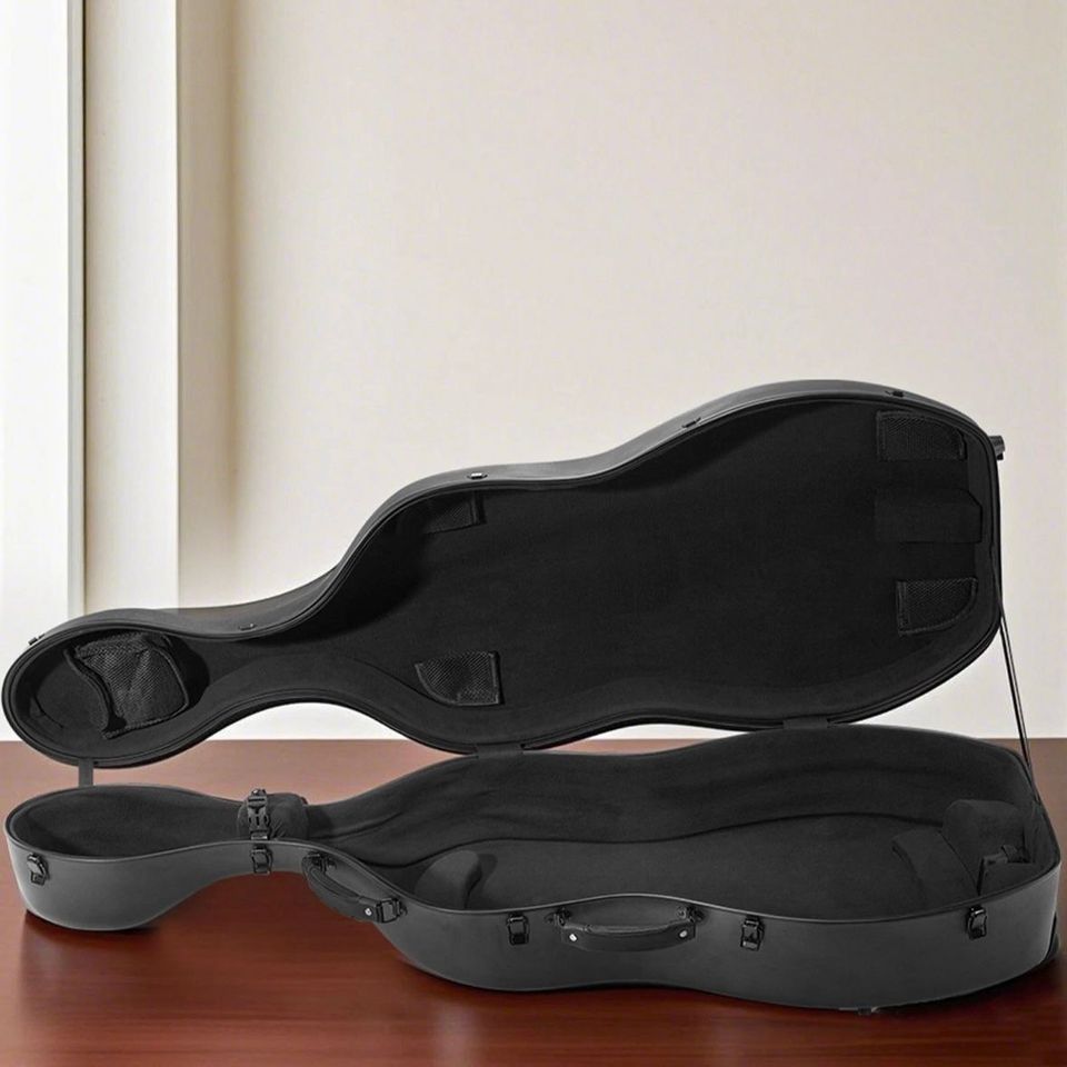 Cellokoffer 4/4 Kohlefaser Hartschale Tragegurte Rucksack Transportkoffer
