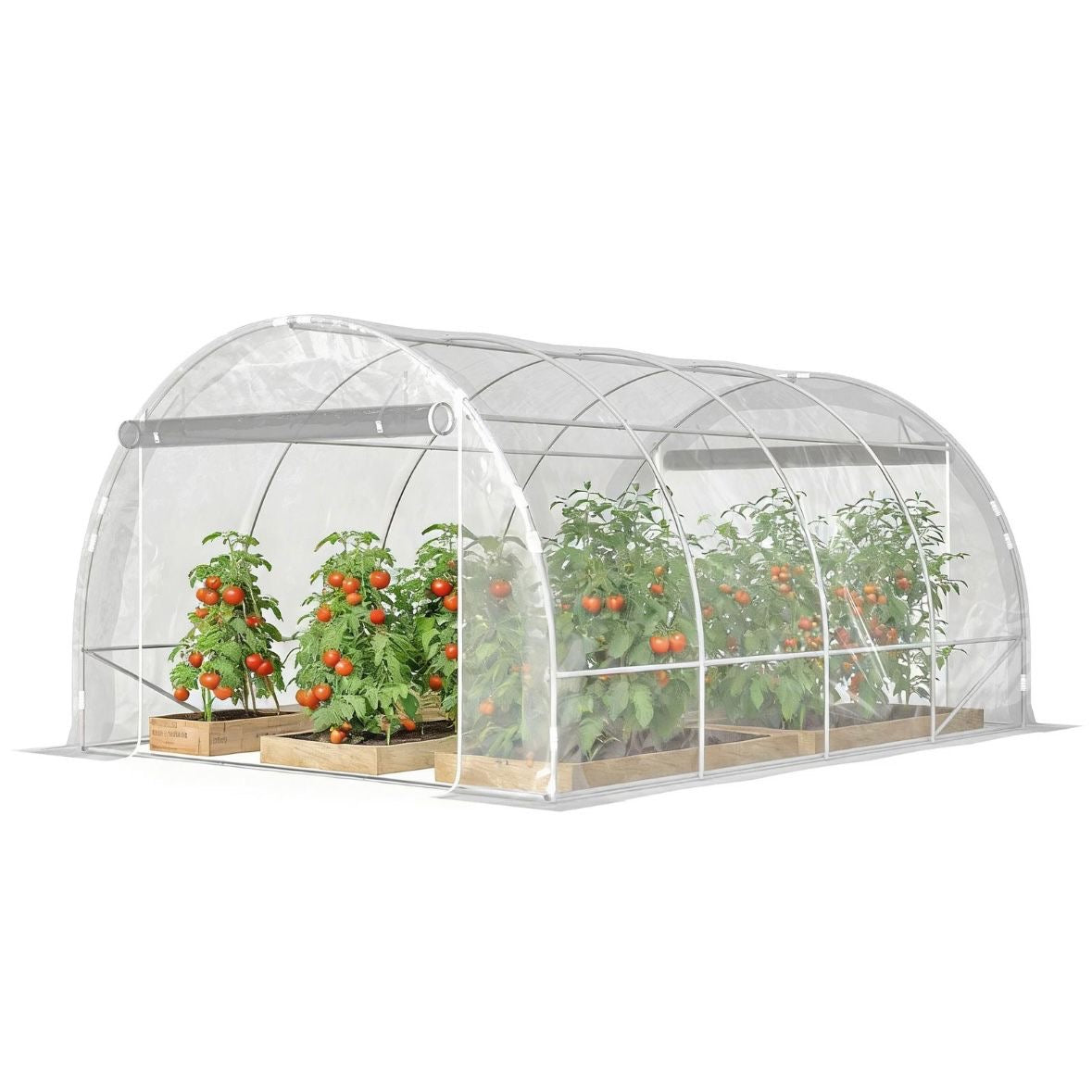 Gewächshaus ca. 4x3x2m Foliengewächshaus Reißverschlusstür Garten