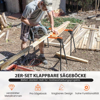 2x Sägebock Arbeitsbock Klappbar Gerüstbock 500kg belastbar Klappbock