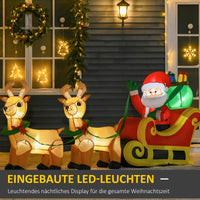 Aufblasbarer Weihnachtsmann Schlitten LED 240x57x112cm Wasserdicht Dekoration