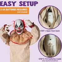 Halloween Animatronic Clown Deko Sitzend Dekoration