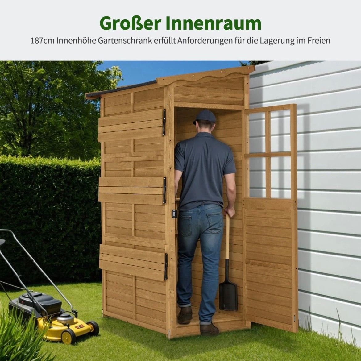 Gartenschrank Gartenhaus Schrank Garten Begehbar 120×86×201cm