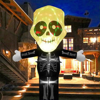 Aufblasbare Halloween Dekoration 240cm Geist Skelett LED Beleuchtung XXL