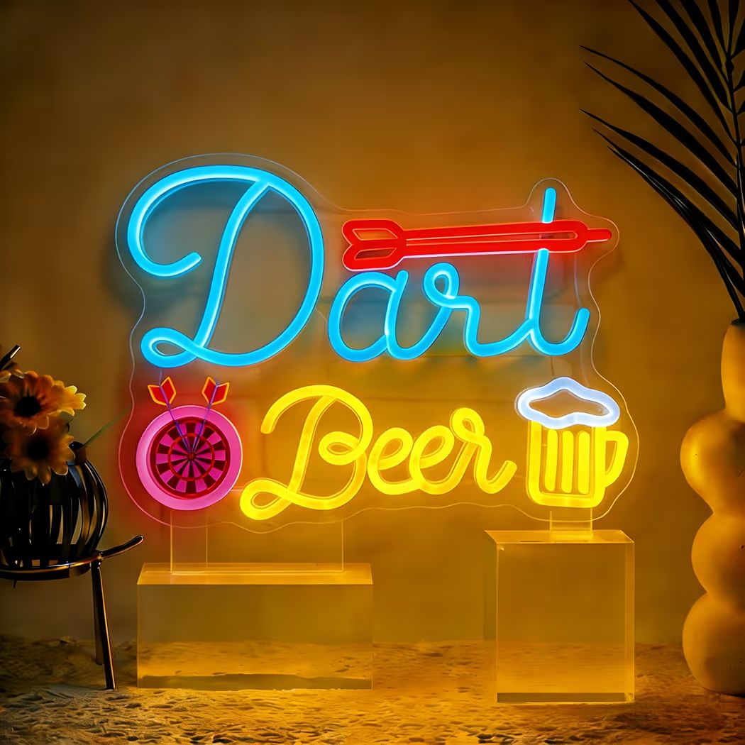 LED Neon Schilt Dart Beer Bier Neonlicht USB Bar