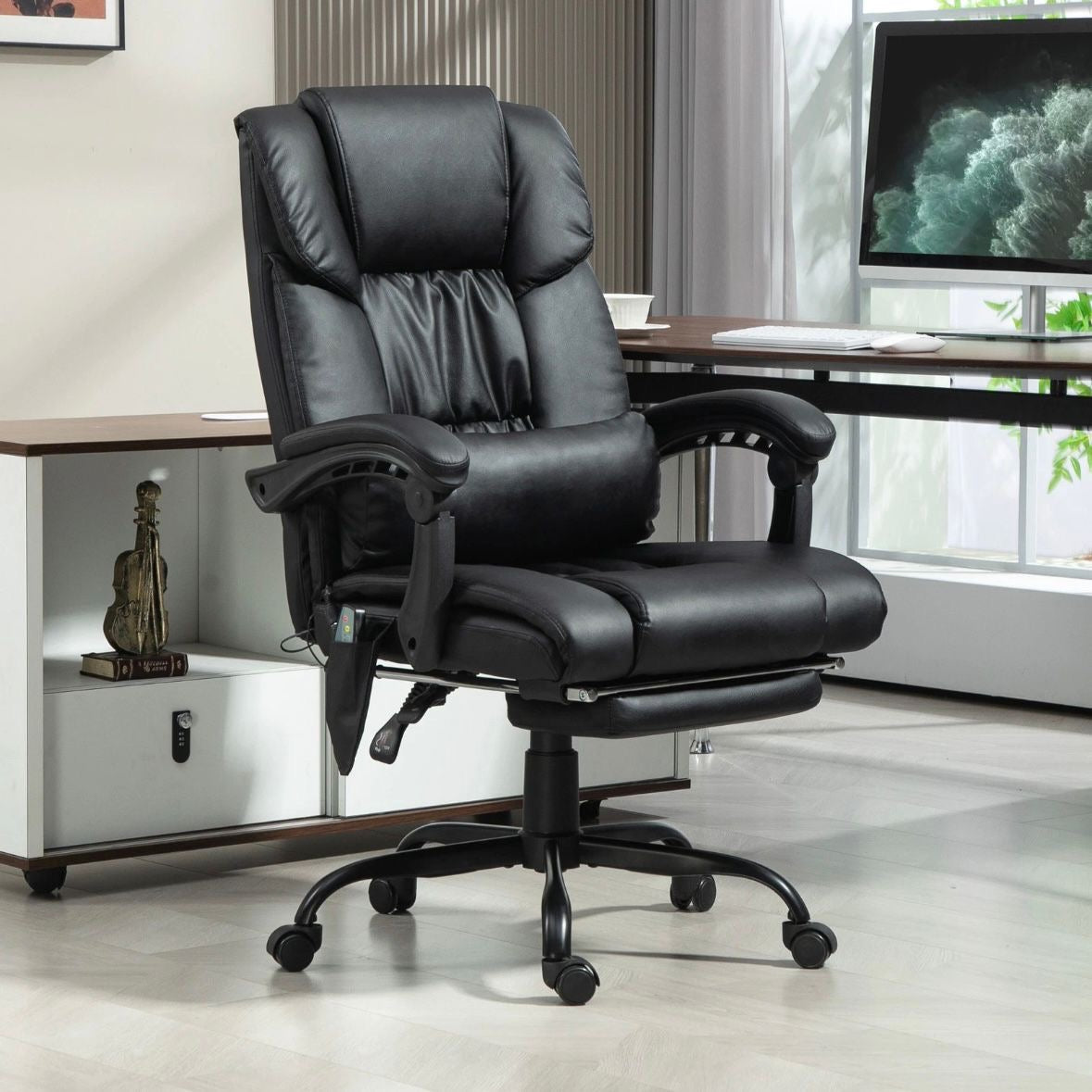 Vinsetto Bürostuhl Ergonomisch Massagefunktion Fußstütze Sessel