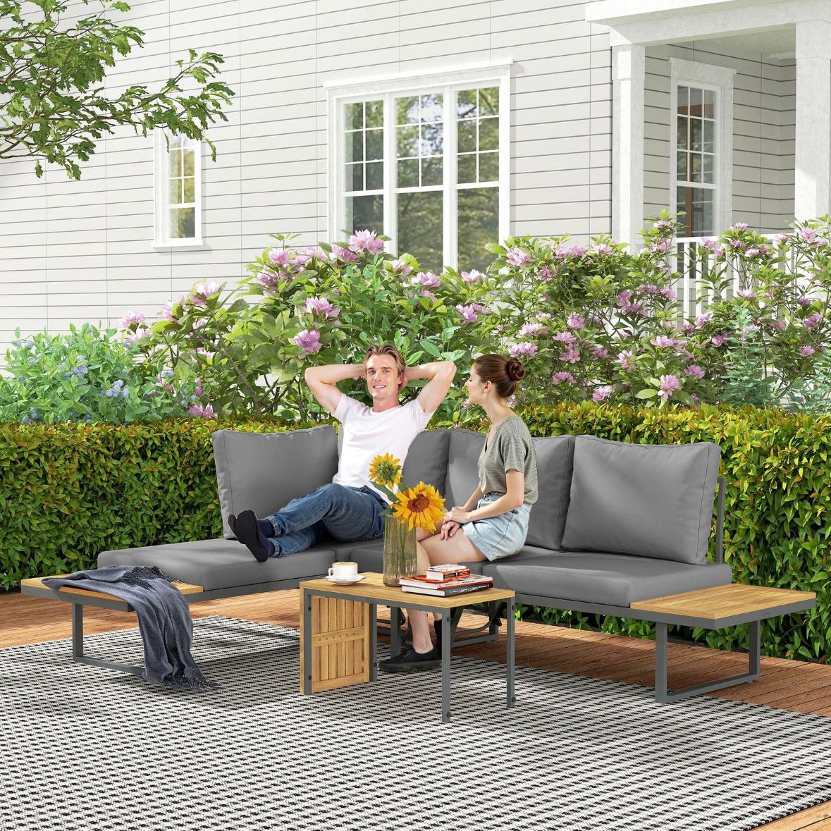 Gartenmöbel Set 6 Personen Gartenlounge Eckbank Möbel
