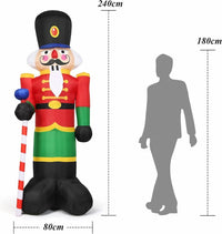 240cm Nussknacker Soldat Aufblasbar LED Beleuchtung Weihnachtsdekoration