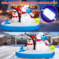 180cm Aufblasbare Weihnachtsdeko Eisbär Pinguin LED Beleuchtet