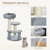 Katzenbaum Kratzbaum Kletterbaum Spielbaum Sisalsäule 65cm Grau