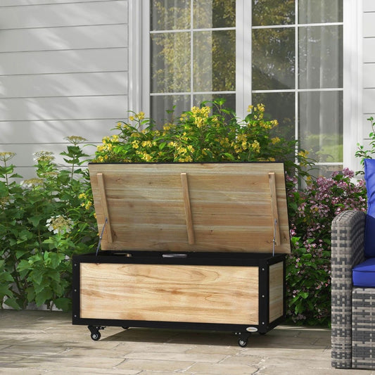 Gartenbox Holz Auflagenbox 121L Aufbewahrungsbox Balkon