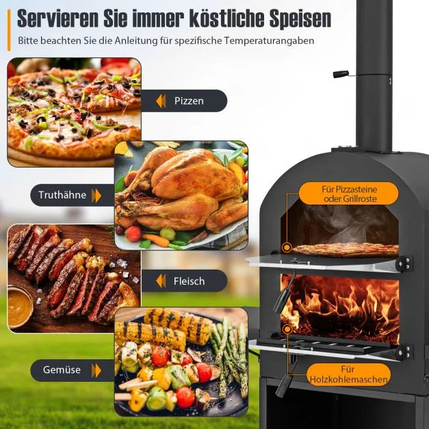 Holzofen Pizzaofen Gartenofen Pizzastein Ofen
