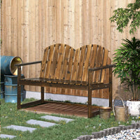 Gartenbank 2 Sitzer Sitzbank Holzbank Rückenlehne Armlehne
