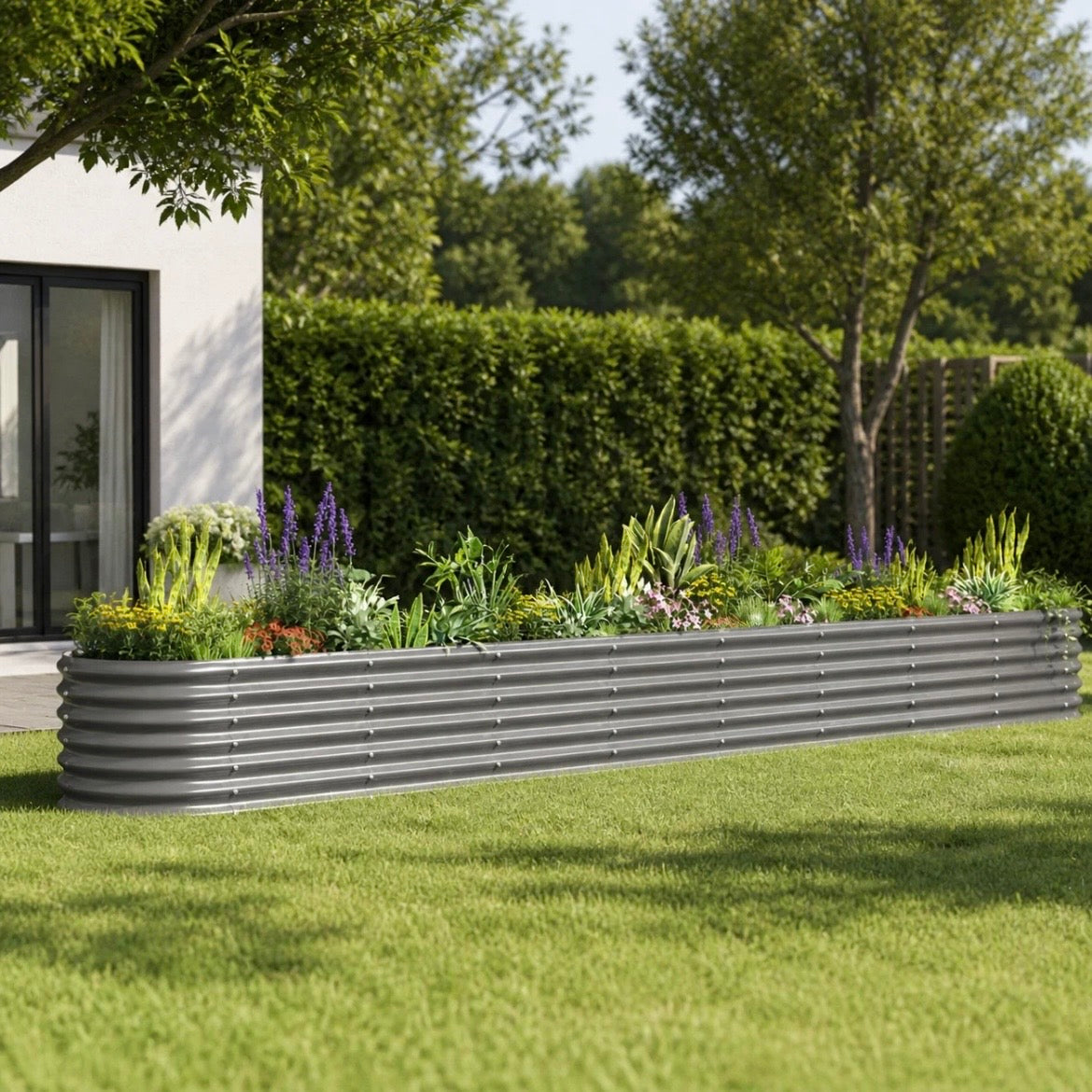 Hochbeet Pflanzbeet Stahl Garten Beet Metall Wetterfest 332cm