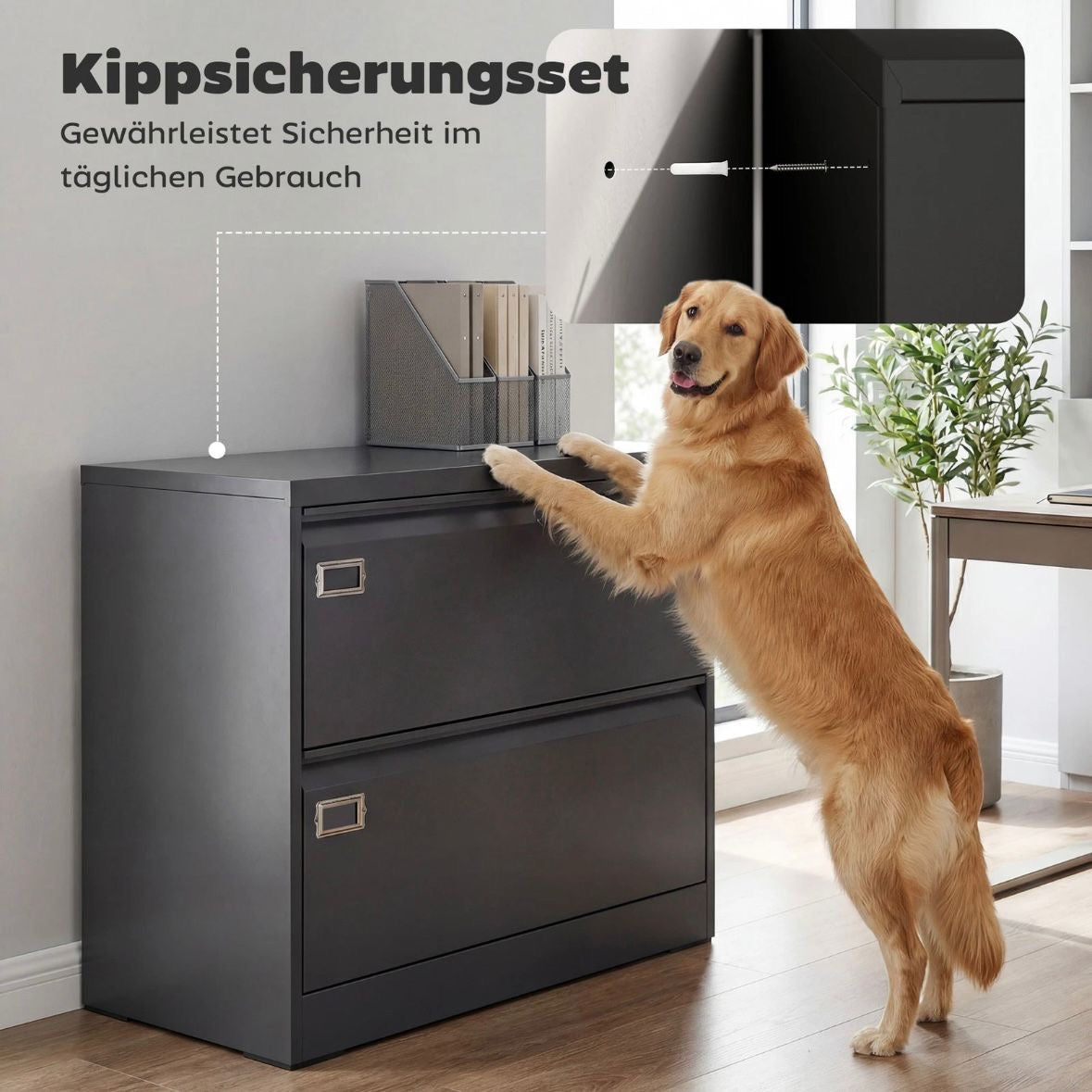 Rollcontainer 2 Schubladen Aktenschrank Schrank Büroschrank