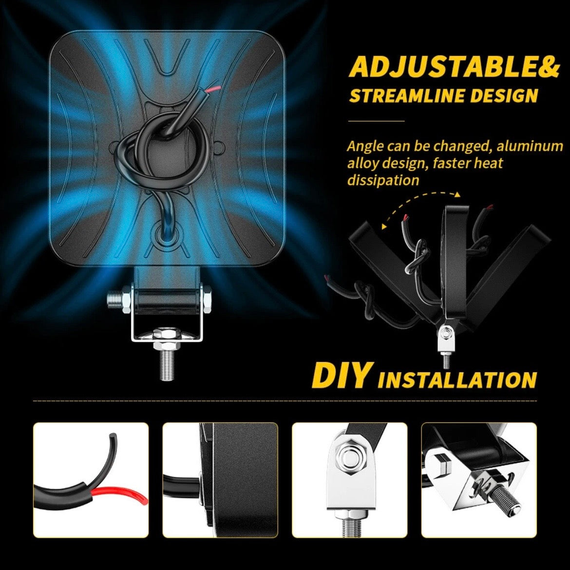 2x 48W LED Arbeitsscheinwerfer Rückfahrleuchte 12V 24V Kfz Scheinwerfer