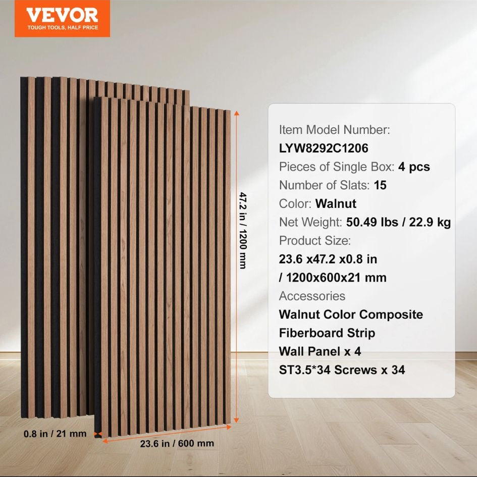 4x Akustikpaneele Akustik Wandpaneele Paneele Lamellenwand Wand